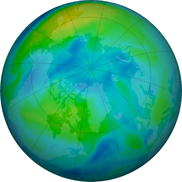 Arctic ozone map for 11 October 2016